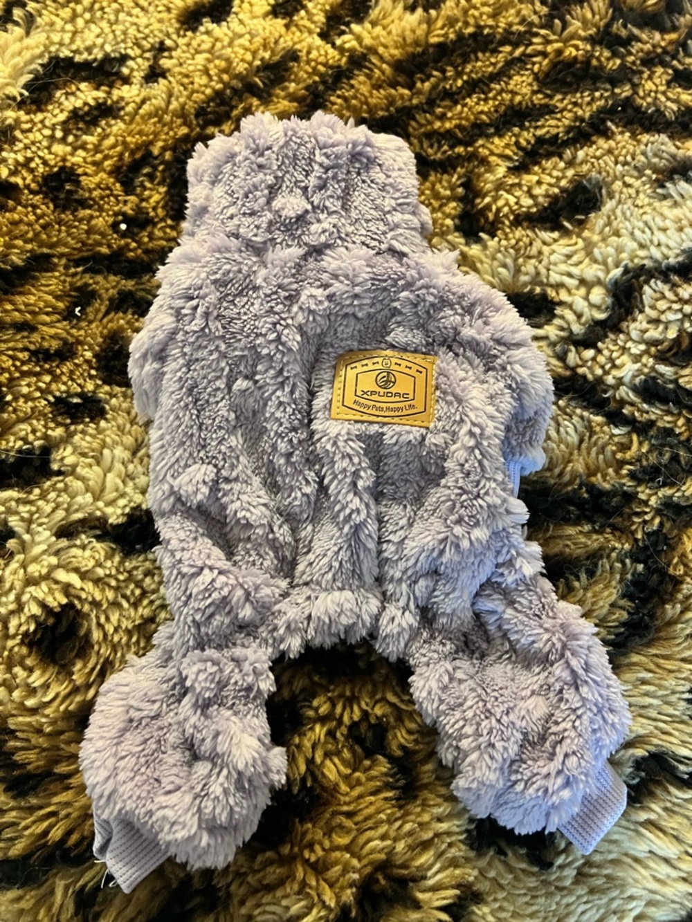 Xpupac Plush Lavender Pet Hoodie
